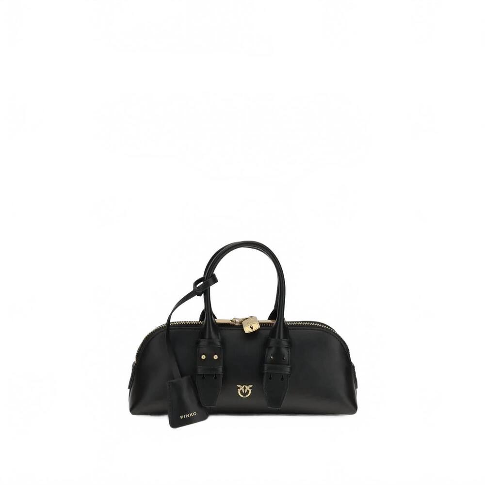NEW PINKO women's calf leather bos taurus handbag in black